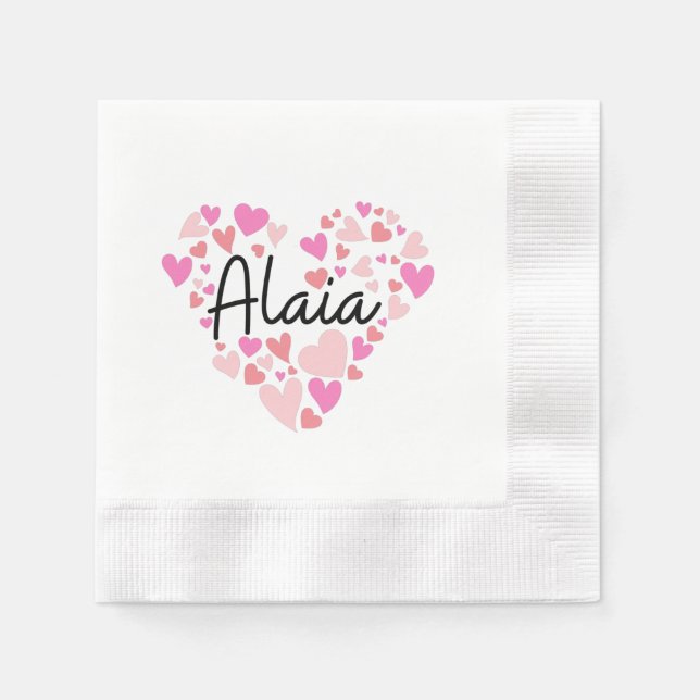 I love Alaia - hearts for Alaia Napkins (Front)