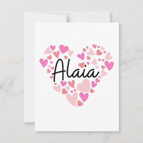 I love Alaia _ hearts for Alaia Thank You Card