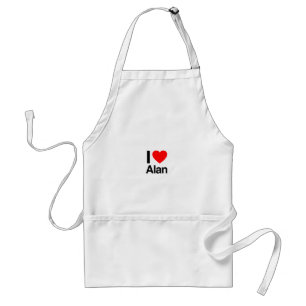 i love alan adult apron