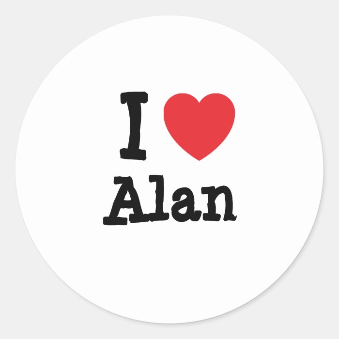 I love Alan heart custom personalized Stickers