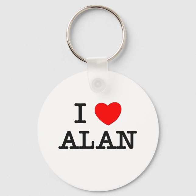 I Love Alan Keychain (Front)