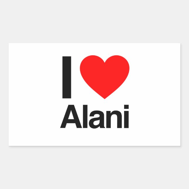 i love alani rectangular sticker (Front)