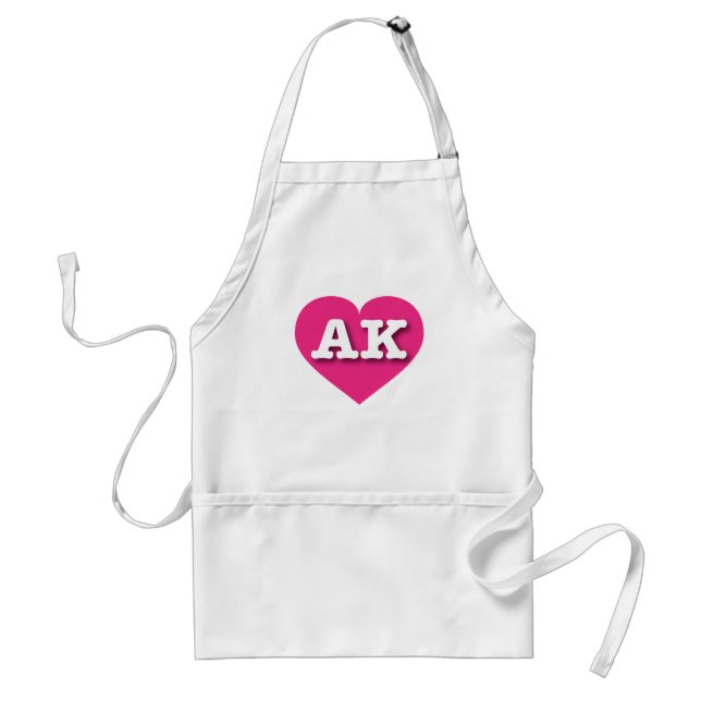 I love Alaska - AK Hot Pink Heart  Adult Apron (Front)