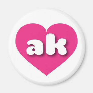 I love Alaska - ak hot pink heart  Magnet
