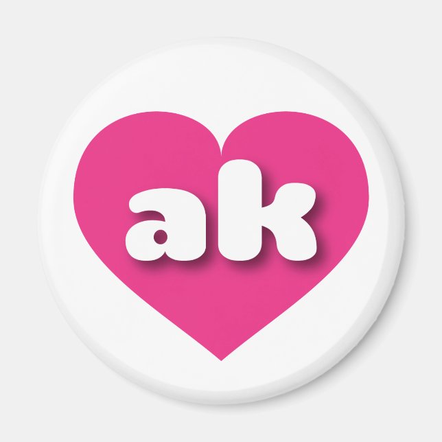 I love Alaska - ak hot pink heart  Magnet (Front)
