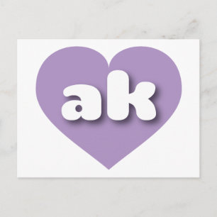 I love Alaska - ak lavender heart Postcard