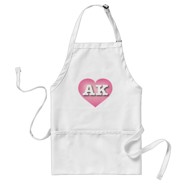 I love Alaska  - AK pink fade heart Adult Apron (Front)