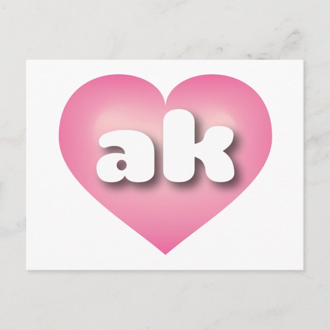 I love Alaska - ak pink fade heart Postcard (Front)