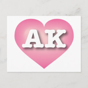 I love Alaska - AK pink fade heart Postcard