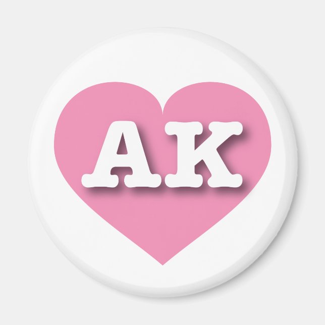 I love Alaska - AK pink heart Magnet (Front)