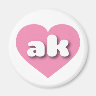 I love Alaska - ak pink heart Magnet