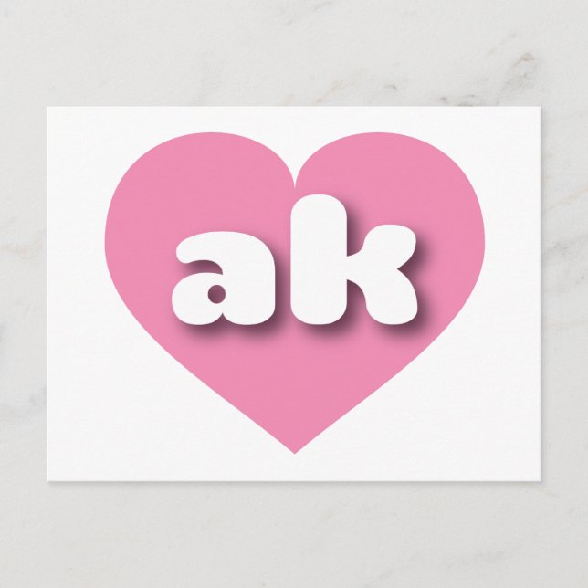I love Alaska - ak pink heart Postcard (Front)