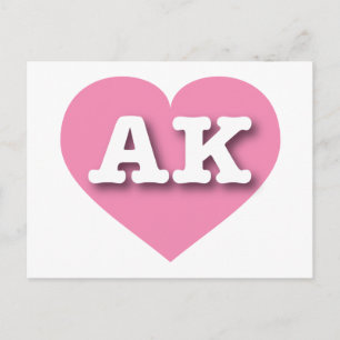 I love Alaska - AK pink heart Postcard