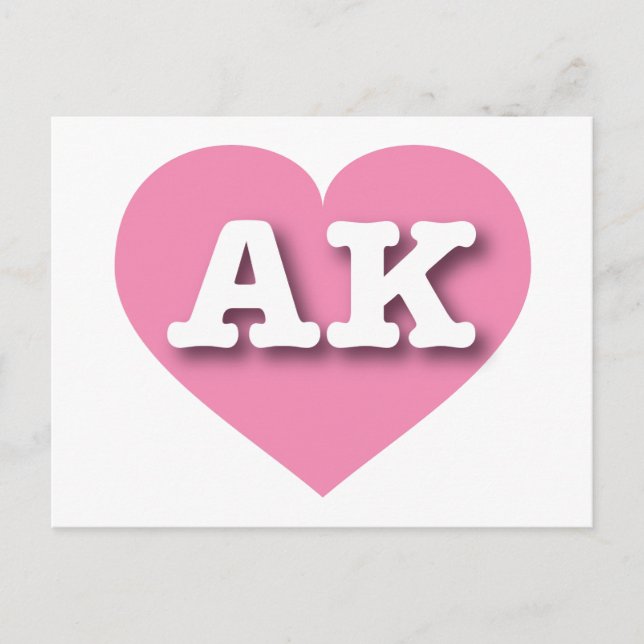 I love Alaska - AK pink heart Postcard (Front)