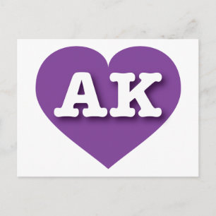 I love Alaska - AK purple heart Postcard