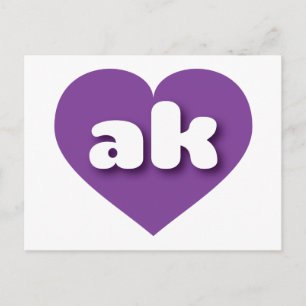 I love Alaska - ak purple heart  Postcard