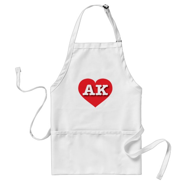 I love Alaska - AK red heart Adult Apron (Front)