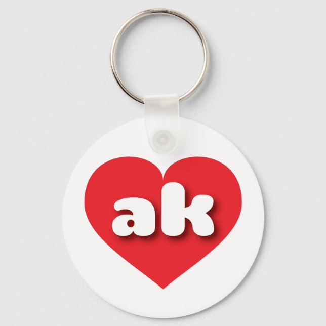 I love Alaska - ak red heart Keychain (Front)