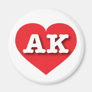 I love Alaska - AK red heart Magnet