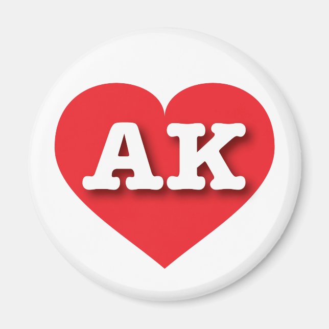 I love Alaska - AK red heart Magnet (Front)