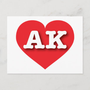 I love Alaska - AK red heart Postcard
