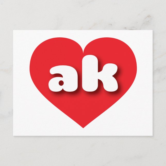 I love Alaska - ak red heart Postcard (Front)