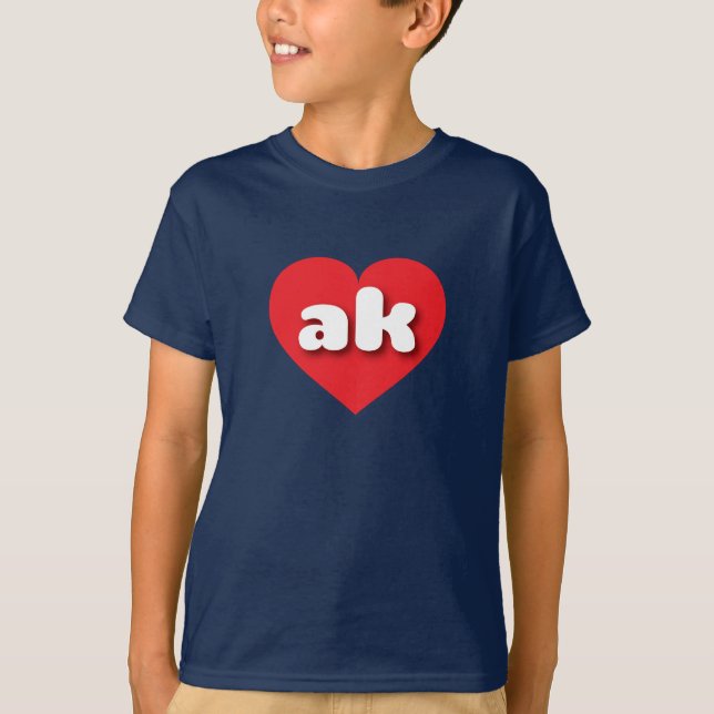 I love Alaska - ak red heart T-Shirt (Front)
