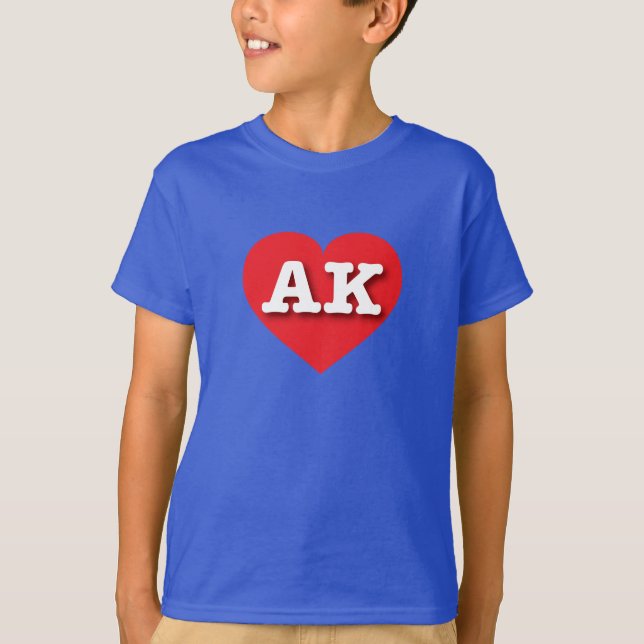 I love Alaska - AK red heart T-Shirt (Front)