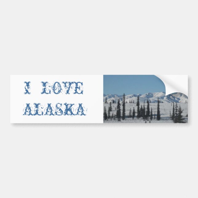I LOVE ALASKA Bumper Sticker (Front)