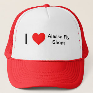 I Love Alaska Fly Shops Trucker Hat