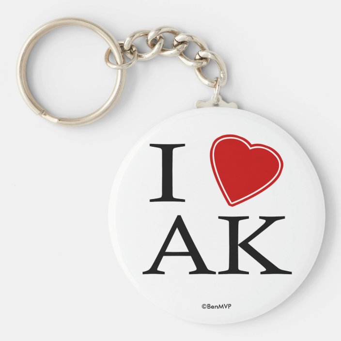 I Love Alaska Keychain