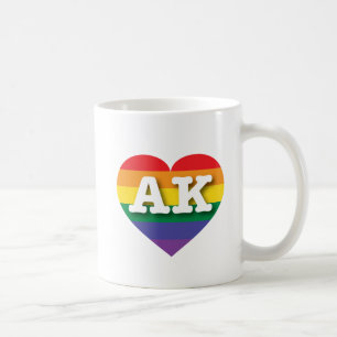 I Love Alaska Rainbow Heart Coffee Mug