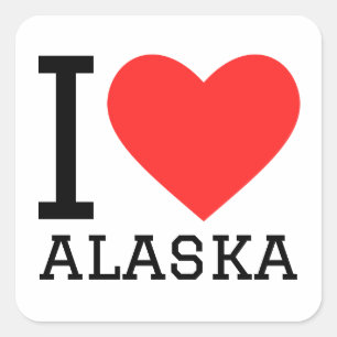 I love Alaska Square Sticker