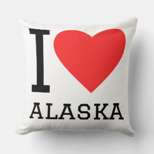 I love Alaska  Throw Pillow
