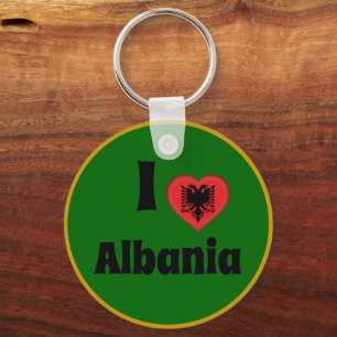 I love Albania & Albanian Heart - travel / sports Keychain