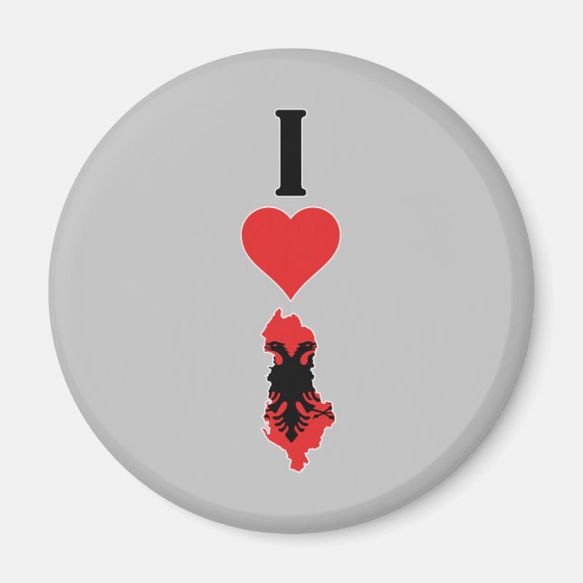 I Love Albania Vertical I Heart Albania Flag Map Magnet (Front)