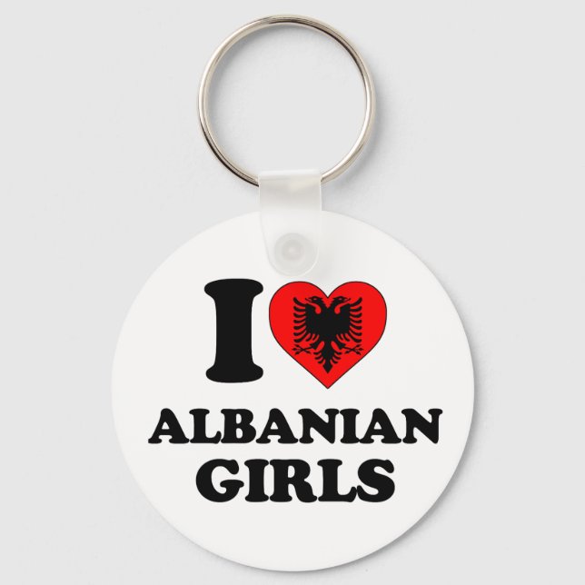 I love Albanian Girls Keychain (Front)