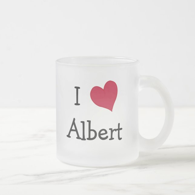 I Love Albert Frosted Glass Coffee Mug (Right)