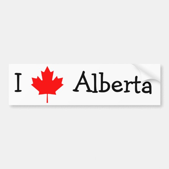 I Love Alberta Bumper Sticker (Front)