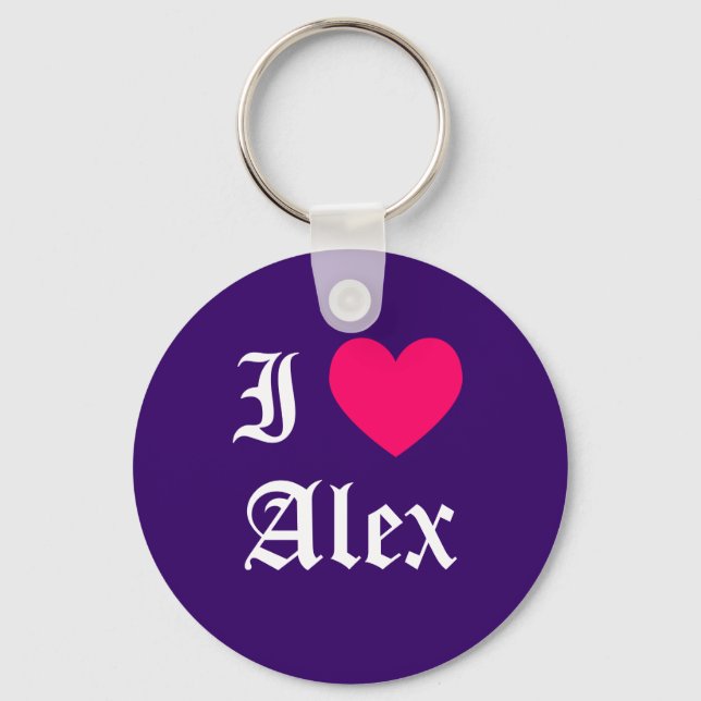 I Love Alex Keychain (Front)