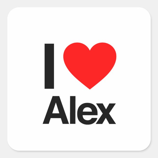 i love alex square sticker (Front)
