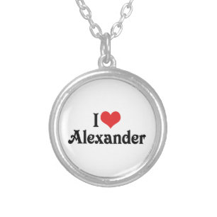 I Love Alexander Silver Plated Necklace