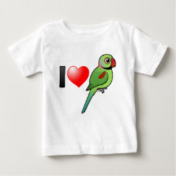 I Love Alexandrine Parakeets Baby Fine Jersey T-Shirt