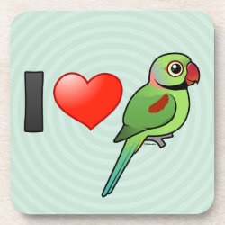 I Love Alexandrine Parakeets Beverage Coaster