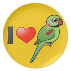 I Love Alexandrine Parakeets Plate