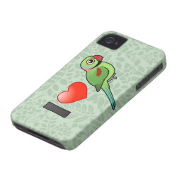 I Love Alexandrine Parakeets Case-Mate iPhone 4 Barely There Universal Case