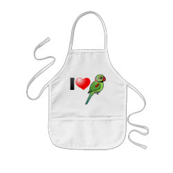 I Love Alexandrine Parakeets Kid's Apron