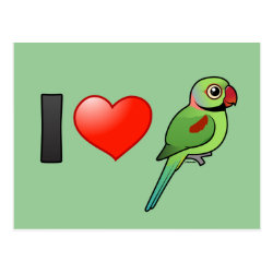 I Love Alexandrine Parakeets Postcard