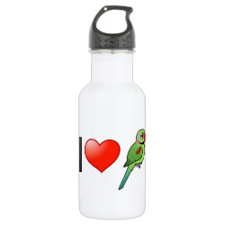 I Love Alexandrine Parakeets Water Bottle (24 oz)