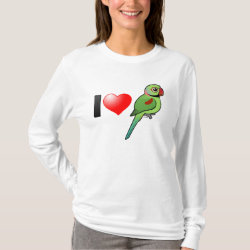 I Love Alexandrine Parakeets Women's Basic Long Sleeve T-Shirt